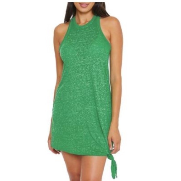 BECCA Beach Date High Neck Dress Cover-up (Grass) Women's Swim coverup XS/S - Picture 4 of 12